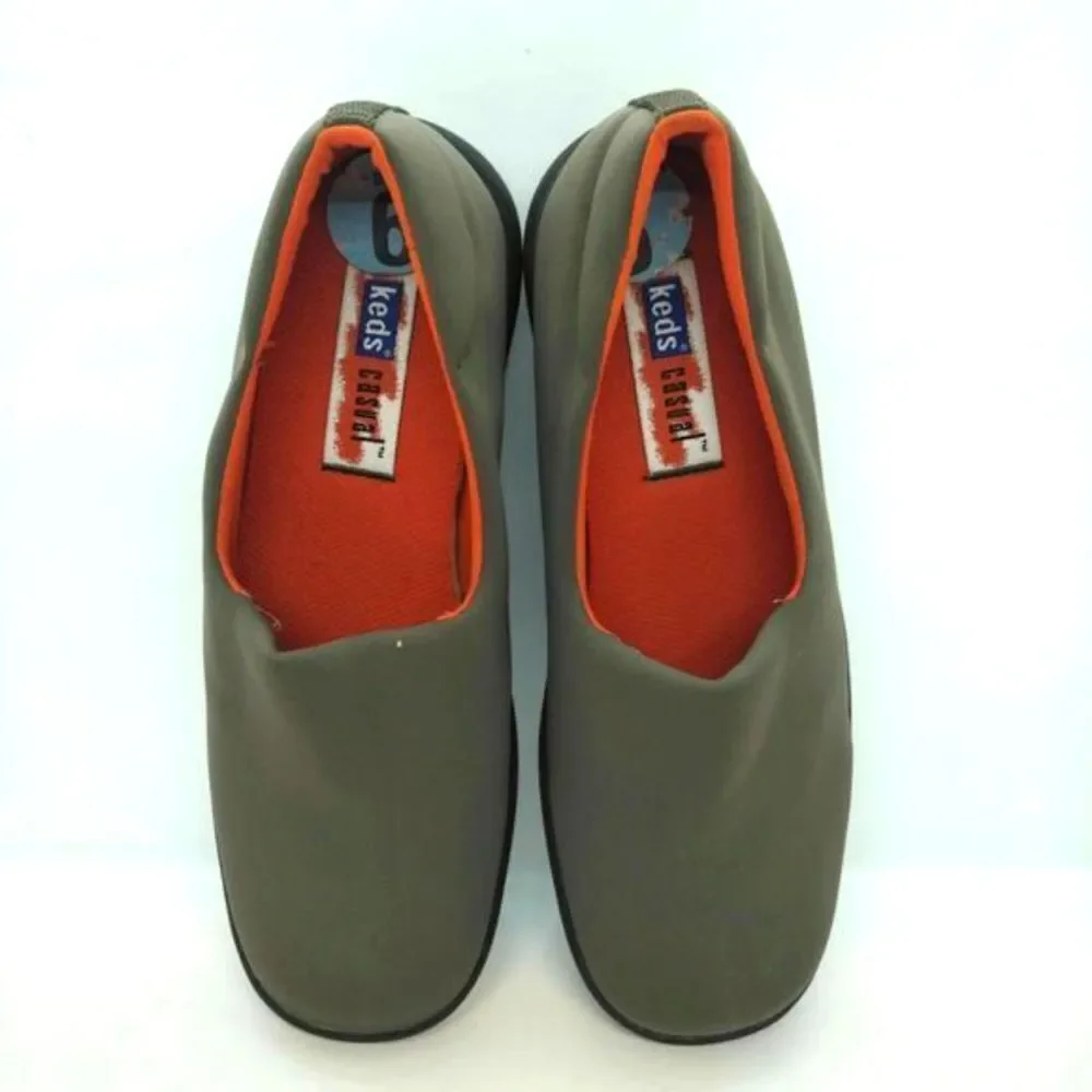 Keds Casual Comfort Slip On Shoes Women's Size‎ 6 Grey Black Cushioned Keds